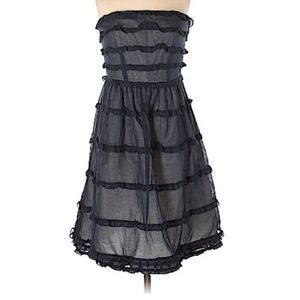 MARC BY MARC JACOBS NAVY BLUE RUFFLE DRESS.SIZE 10